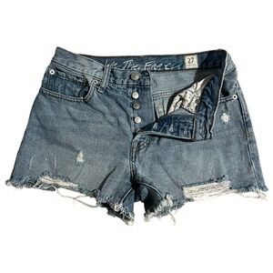 Free People We The Free Distressed Denim Shorts